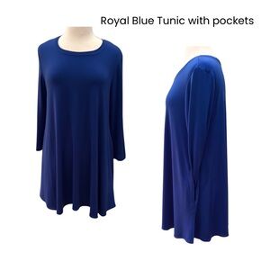 Elegant Blue Tunic Top|Dress